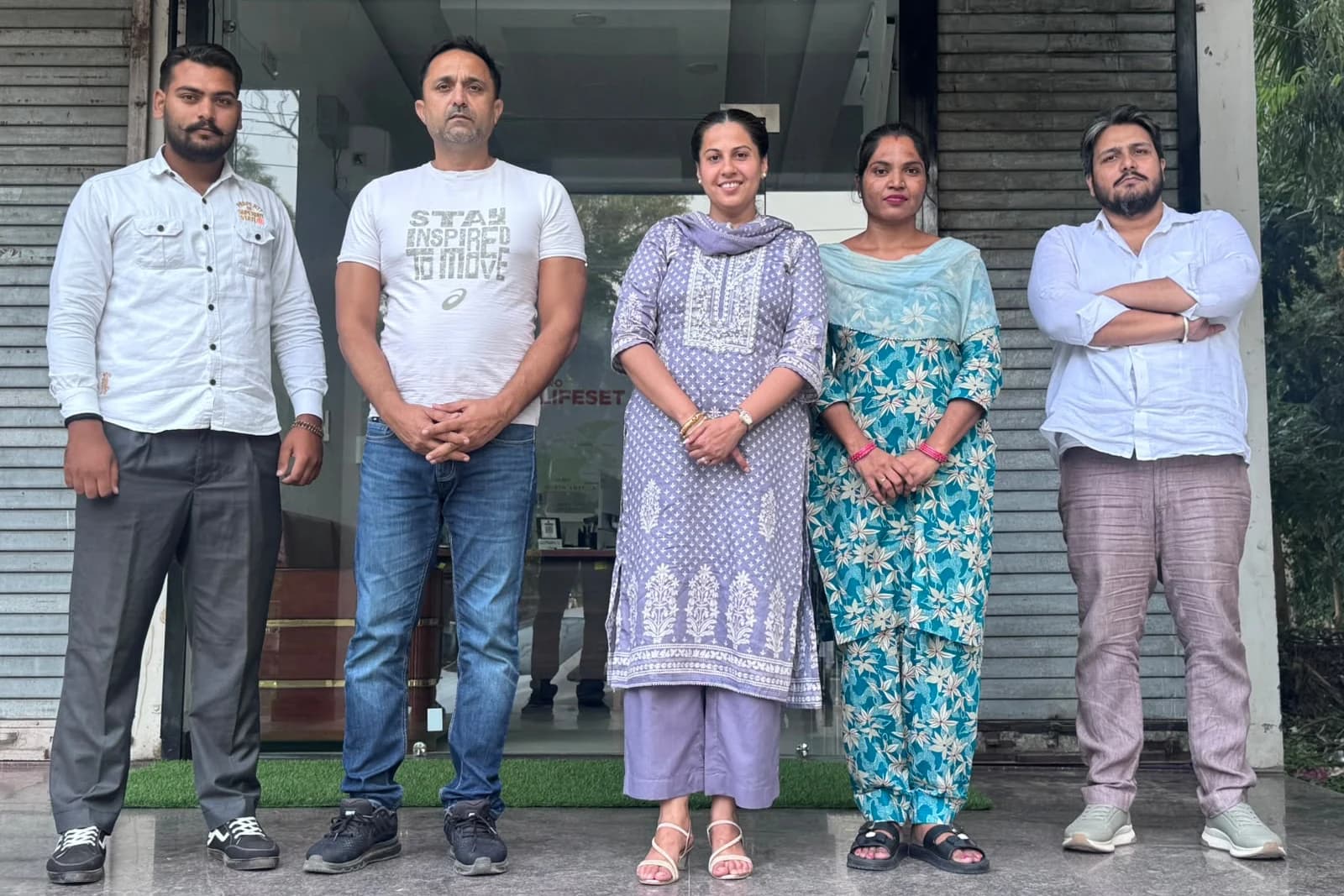 The Lifeset Overseas team outside their office in Patiala